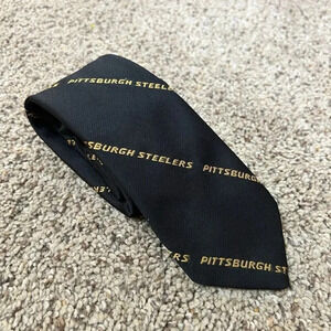 Pittsburgh Steelers NFL‎ Football Fathers Day Tie Black Gold Necktie Sports Fan